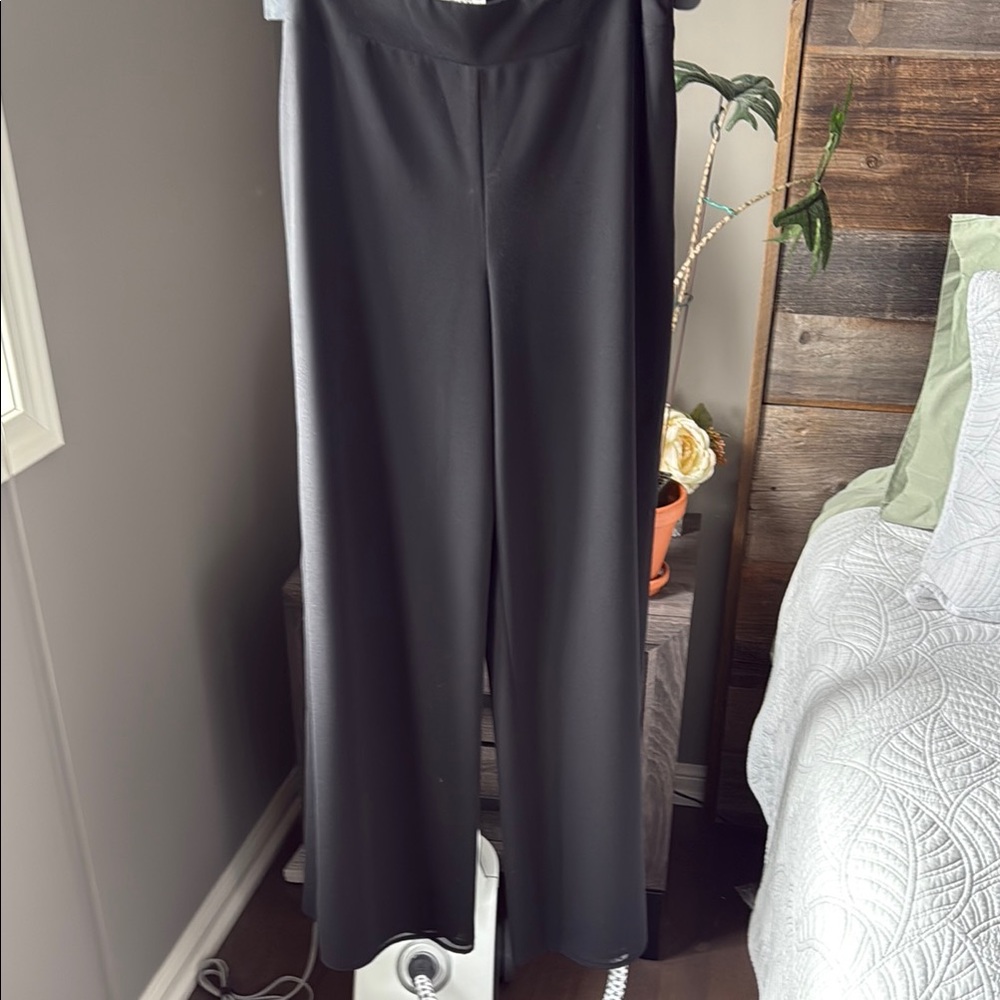 Chic Black Wide Leg Women's Pants